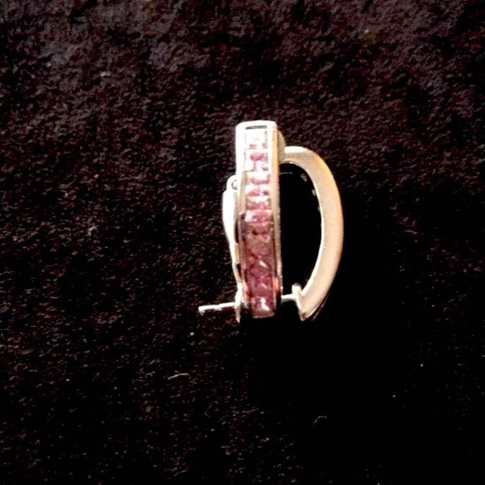 Elegant 925 silver earrings light pink stones